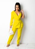 Sexy One Shoulder Belted Blazer Two Piece Suits BS-1283