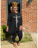 Plus Size Casual Long Sleeve Two Piece Pant Sets WAF-77241