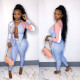 Sexy Patchwork Lace-Up Long Sleeve 2 Piece Pants Set BN-9295