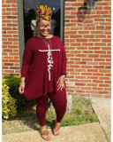 Plus Size Casual Long Sleeve Two Piece Pant Sets WAF-77241