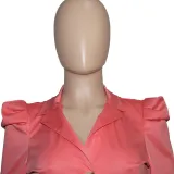 Solid Full Puff Sleeve Short Blazer Coat SH-390194