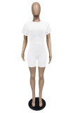 Casual Solid Short Sleeve Two Piece Shorts Set MZ-2629