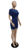 Casual Solid Short Sleeve Two Piece Shorts Set MZ-2629