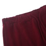 Solid Long Sleeve Top+Knee Length Pants 2 Piece Sets MZ-2558
