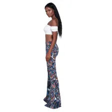 Casual Printed Mid-Waist Flared Pants MZ-2192