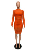 Sexy Mesh See Through Club Dress+Cami Top+Shorts 3 Piece Sets MZ-2482