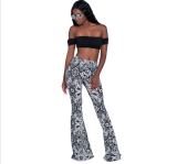 Casual Printed Mid-Waist Flared Pants MZ-2192