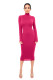 Solid Turtleneck Long Sleeve Thick Slim Midi Dress MZ-2589