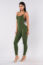 Casual Solid Sleeveless Sling Jumpsuit MZ-2011