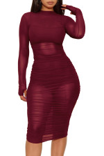 Sexy Mesh See Through Club Dress+Cami Top+Shorts 3 Piece Sets MZ-2482