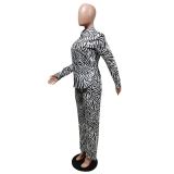 Casual Printed Blouse And Pants 2 Piece Suits MEM-88385