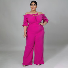 Plus Size Solid Slash Neck Jumpsuit NNWF-7291