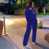 Casual Printed Blouse And Pants 2 Piece Suits MEM-88385