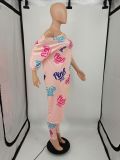 Letter Print Long Sleeve 2 Piece Pants Set YIM-214