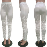 Casual Solid Split Stacked Pants BGN-190