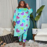 Letter Print Long Sleeve 2 Piece Pants Set YIM-214