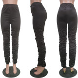 Casual Solid Split Stacked Pants BGN-190