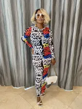 Sexy Printed Mesh Long Sleeeve Maxi Dress BGN-191