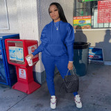 Plus Size Solid Hoodie Sweatpants Two Piece Suits YIM-213