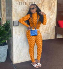 Casual Printed Long Sleeve Two Piece Pants Set MAE-2115