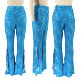 Solid Tassel Mid-Waist Casual Flared Pants SFY-2132