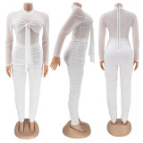 Sexy Mesh Patchwork Long Sleeve Jumpsuit HNIF-HN028