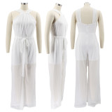 Sexy Solid Backless Wide Leg Jumpsuit HNIF-HN040