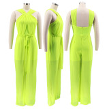 Sexy Solid Backless Wide Leg Jumpsuit HNIF-HN040