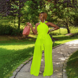 Sexy Solid Backless Wide Leg Jumpsuit HNIF-HN040
