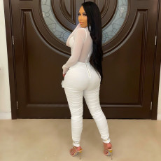 Sexy Mesh Patchwork Long Sleeve Jumpsuit HNIF-HN028