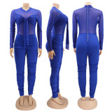 Sexy Mesh Patchwork Long Sleeve Jumpsuit HNIF-HN028