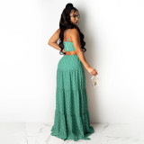 Plus Size Polka Dot Spaghetti Strpa Maxi Dress HNIF-HN032