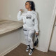 Casual Printed Long Sleeve Two Piece Pants Set WMEF-20774