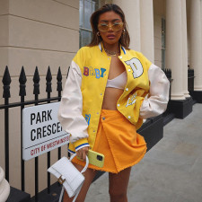Casual Printed Full Sleeve Baseball Jacket WMEF-20767
