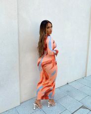 Sexy Printed Full Sleeve Slim Maxi Dress WSM-5275