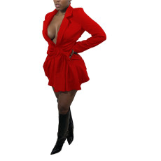 Plus Size Solid Full Sleeve Blazer Coat HNIF-047