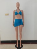 Fashion Sexy Spring And Summer Bikini Halterneck Swimwear Three Piece Set AL-200