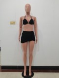 Fashion Sexy Spring And Summer Bikini Halterneck Swimwear Three Piece Set AL-200