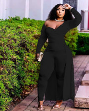 Solid High Low Irregular Top And Pants 2 Piece Sets NYF-8082