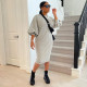 Casual Solid Long Sleeve Midi Dress GLF-10031