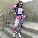 Paisley Print Long Sleeve Two Piece Pants Set GLF-10030