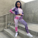 Paisley Print Long Sleeve Two Piece Pants Set GLF-10030