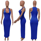 Plus Size Sexy Solid Sleeveless Slim Maxi Dress ME-S812