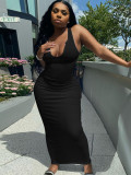 Plus Size Sexy Solid Sleeveless Slim Maxi Dress ME-S812
