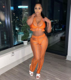 Sexy Hollow Out Knitted Bra Top+Pants Two Piece Sets TR-1167