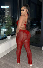 Sexy Hollow Out Knitted Bra Top+Pants Two Piece Sets TR-1167