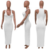 Plus Size Sexy Solid Sleeveless Slim Maxi Dress ME-S812