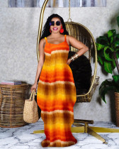 Sexy Printed Pockets Loose Sling Maxi Dress PHF-1233