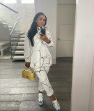 Casual Printed Long Sleeve Coat And Pants 2 Piece Suits OMY-80051