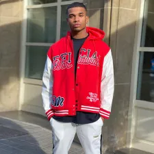 Men's Casual Printed Hooded Full Sleeve Baseball Jacket GLF-0002